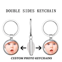 diy double sided handmade personalized custom key ring baby family portrait pendant key chain custom baby key chain pendant gift