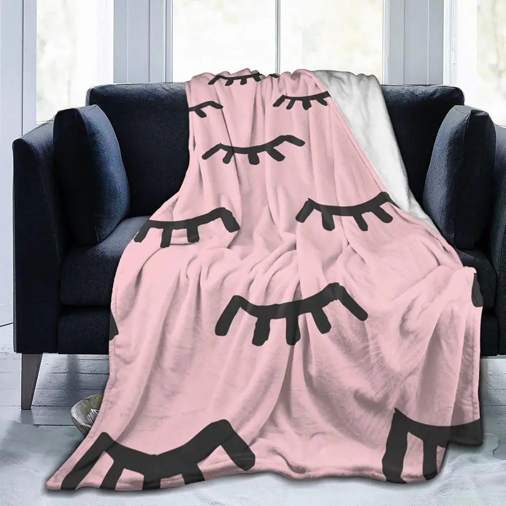 

Durable Decorative Hairy Eyelash Knitted Thermal Bed Cover for Travel Cartoon Flannel Blanket Thermal Bed Cover