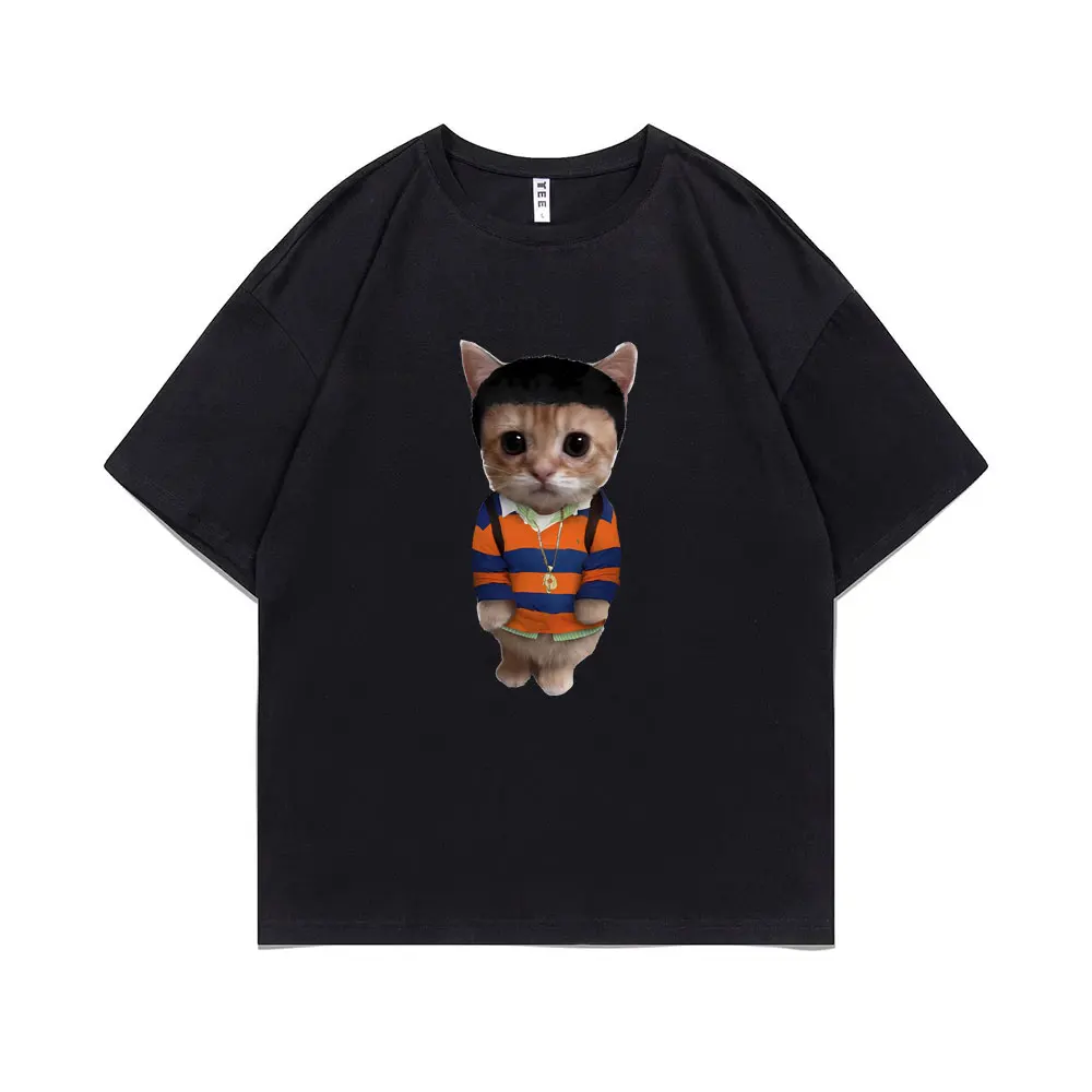 

Rapper Kanye West Graduation Kitty Graphic Tshirt Funny Cat Print T Shirt Men Women Hip Hop Casual Oversized T-shirts Male Tees