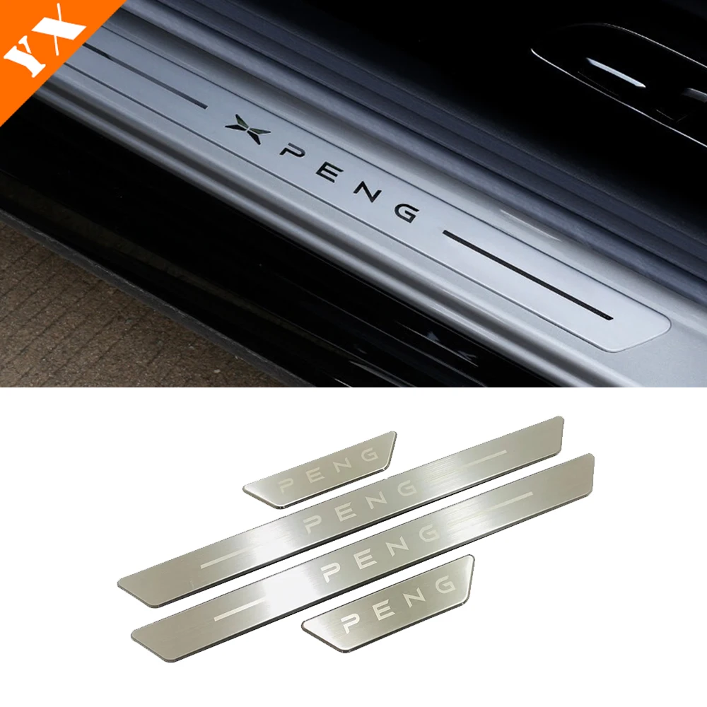 

Stainless Black Garnish For Xpeng X peng P 7 2020-2023 Car Door Sill Scuff Plate Welcome Pedal Protection Trim Accessories