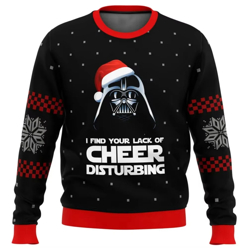 Vader-Pull de Noël à manches longues et col rond pour hommes femmes толстовка haut vêtements Bravo dɾncouragement нет