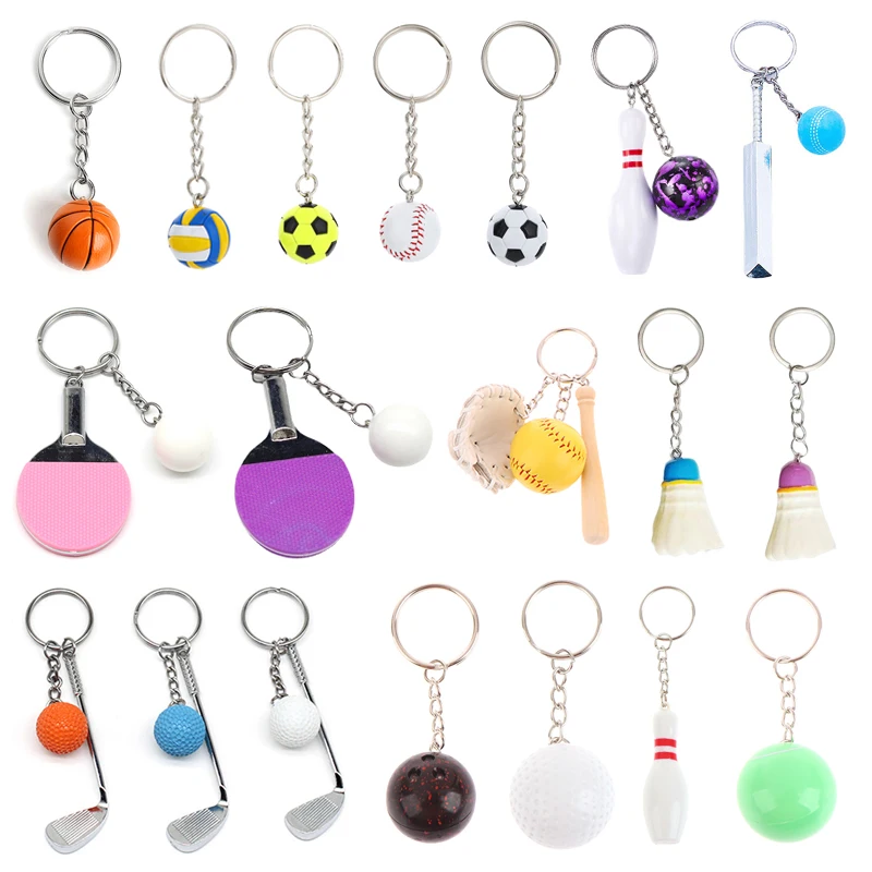 

100Sstyle Colorful Mini Baseball Glove Wooden Bat Keychain Sports Car Key Chain Key Ring Gift For Women Men Gift Chaveiro Marcha