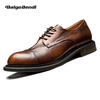 super soft british retro breathable businessman formal dress shoes casual mens low top leather round head oxfords