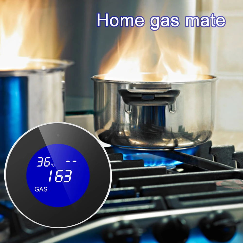 Smart Tuya Wifi Natural Gas Alarm Sensor With temperature function Combustible Gas Leak Detector LCD Display Smart Life App enlarge