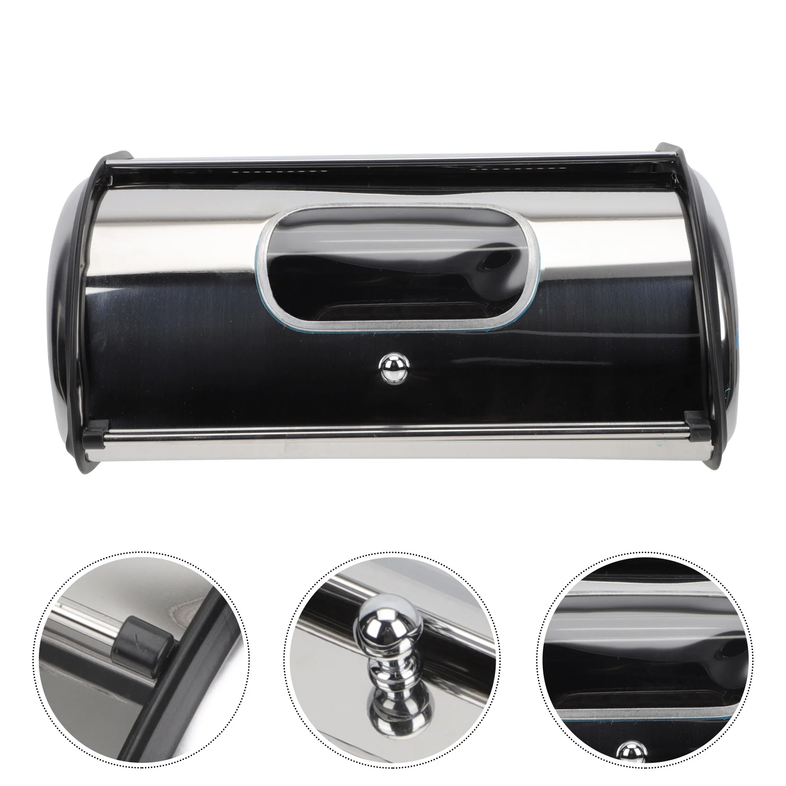 

Bread Box Kitchen Containerstorageholder Roll Stainless Countertop Bin Bins Keeper Metalsteellid Uplarge Organizer Function