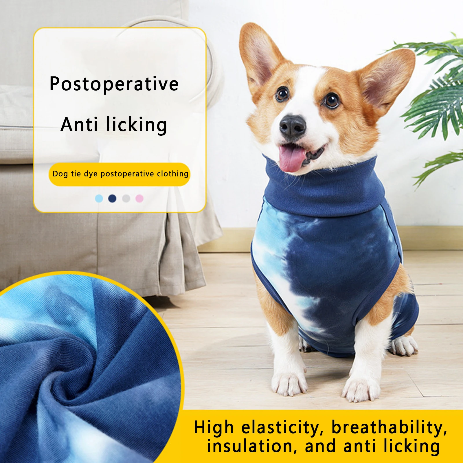 

Pet Dog Surgical Recovery Suit for Female Male Dogs Cats Recovery Clothes After Surgery Anti-Licking Tie Dye Clothes for Dogs