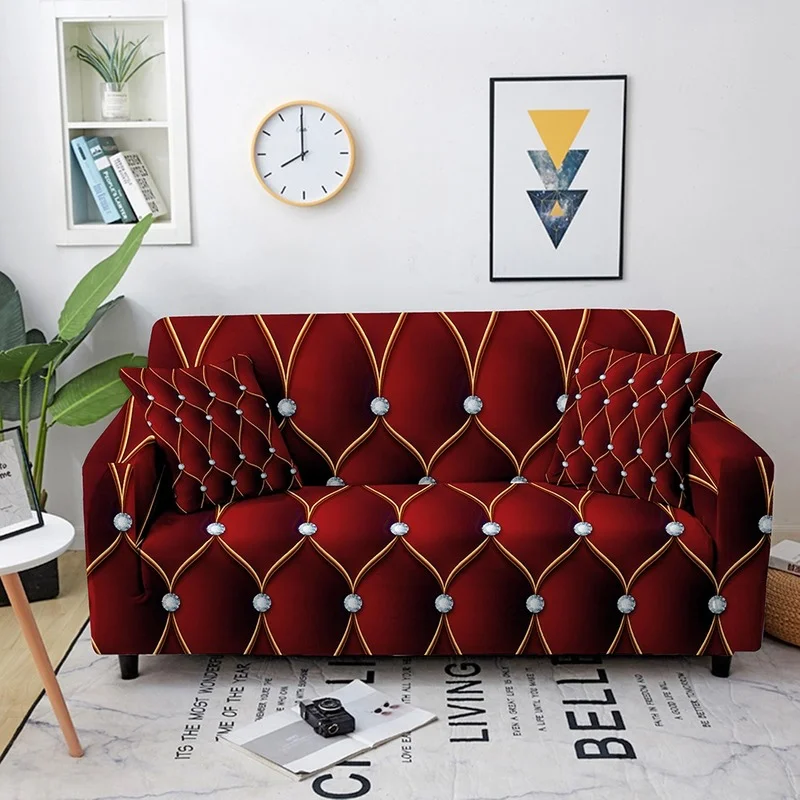 

Эластичный чехол для дивана с геометрическим рисунком для гостиной 1/2/3/4, эластичный чехол для дивана на сиденье, секционный чехол для дивана L-образной формы, чехол для дивана
