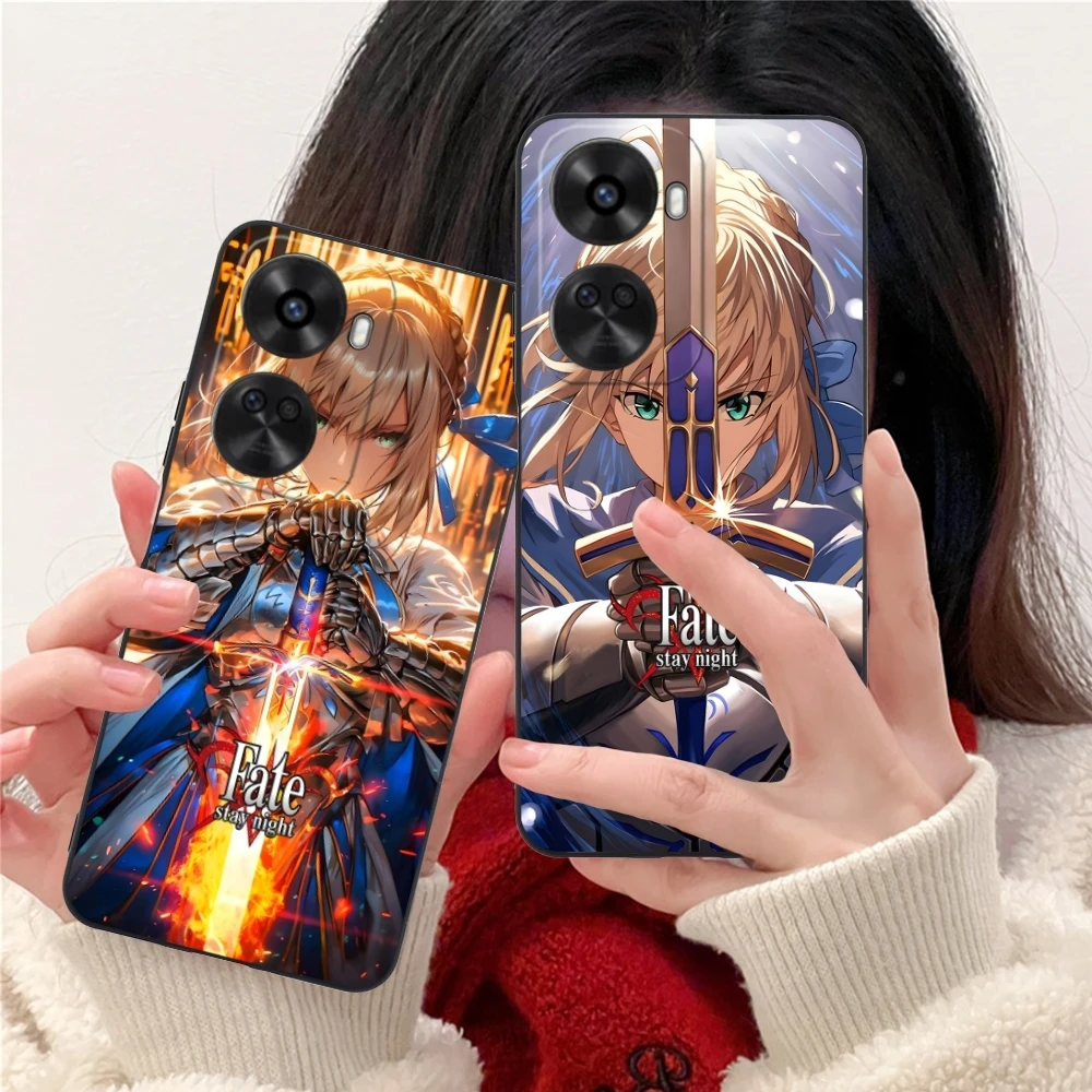 Чехол для мобильного телефона Fate Night Saber Huawei Nova 12 11 10 9 8 7 Pro SE 5G черный мягкий чехол