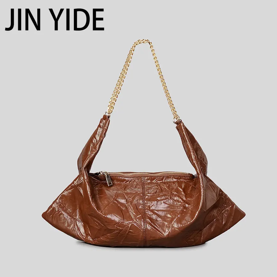 Vintage Chic Hobos Women Shoulder Bags Designer Ruched Soft Pu Leather Handbags Fashion Armpit Bag Casual Large Tote Purses 2023