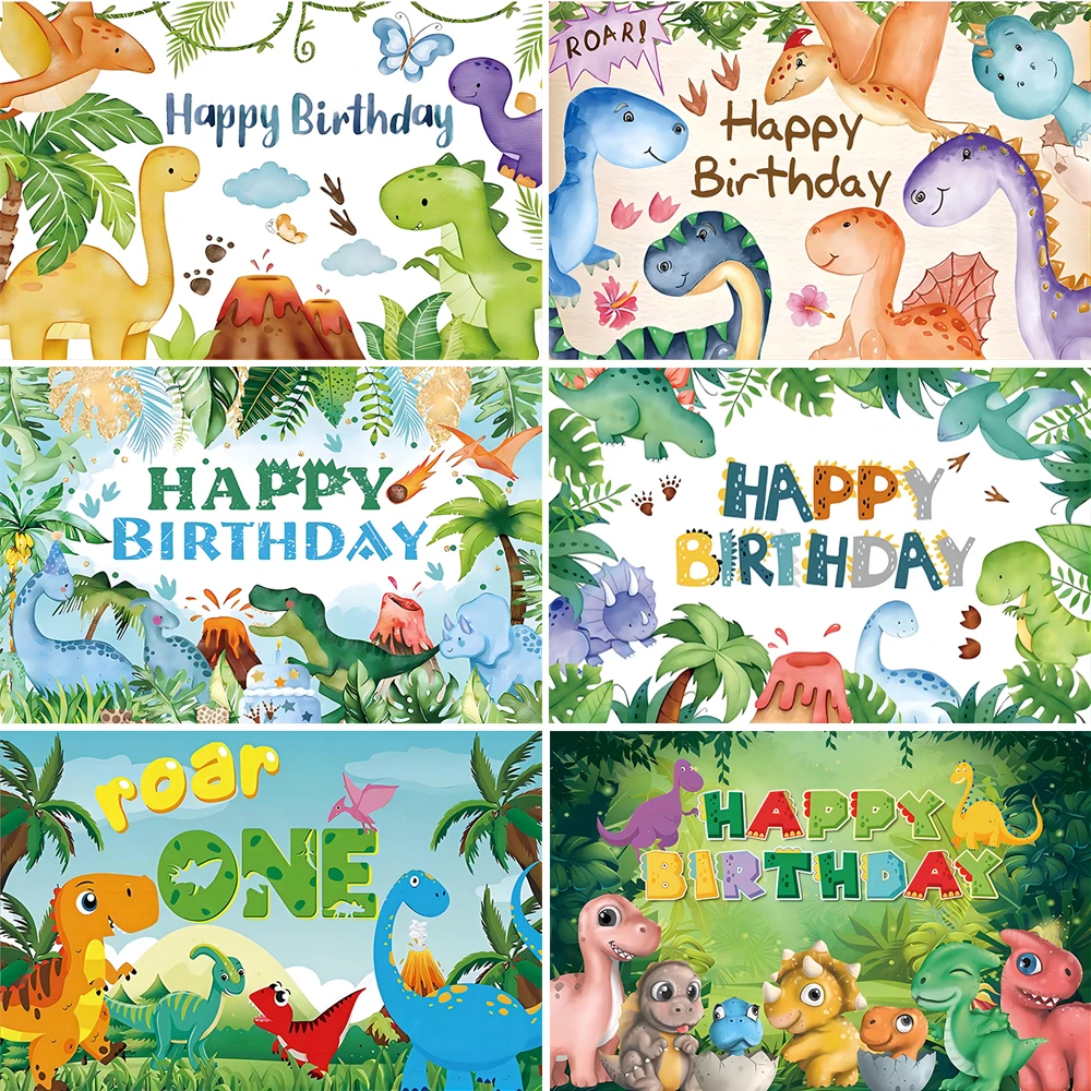 

Фон для фотосъемки мультяшный Динозавр джунгли тропические сафари Детский День Рождения Вечеринка Дети фон для фотосъемки Фотостудия