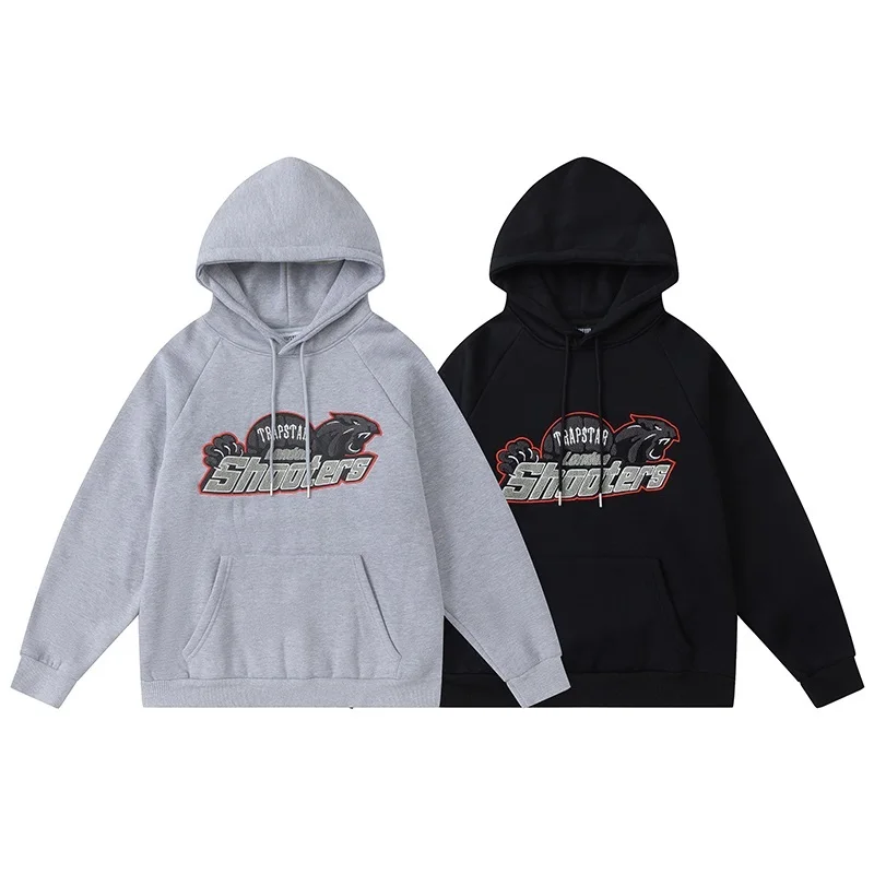 

23ss Trapstar Hoodie Men Woman Tiger Towel Embroidery printing Shooters Letter Pullover High Quality Fleece Hooded Sweatshirts