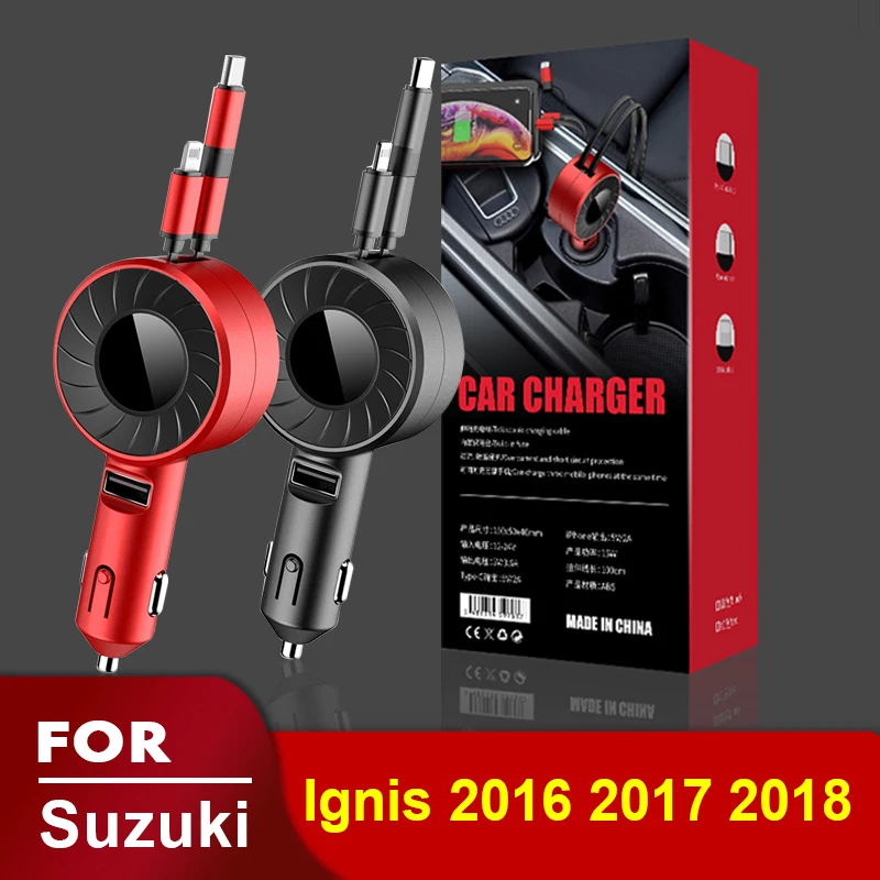 

USB Type C Car Charger for iPhone Android HUAWEI HONOR Xiaomi POCO Redmi Samsung Galaxy Realme OPPO for Suzuki Ignis 2016-2018