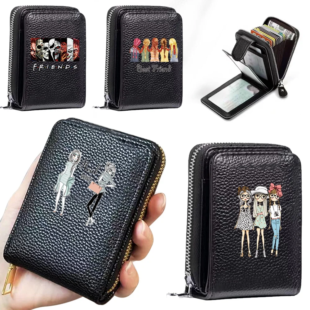 

Модные женские кошельки, кожаный женский кошелек, мини-кошелек с застежкой, однотонный держатель для нескольких карт, мини-кошелек с узором ...