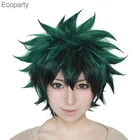 Парик для косплея из аниме Deku, парик из темно-зеленых синтетических волос для моего боку, с шапочкой