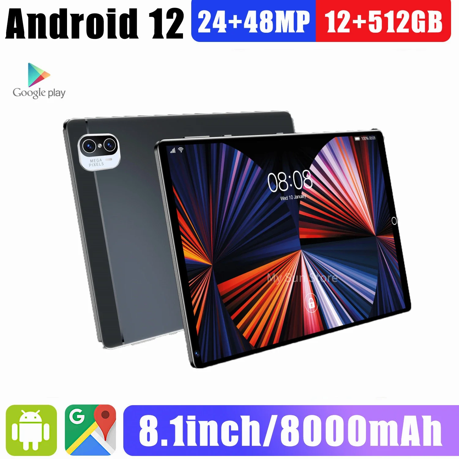 

New X5 Cheap Tablet Pc 8 Inch Android 12 10 Core 12GB RAM 512GB ROM Dual 4G LTE Phone Call GPS Bluetooth WiFi Google Tablets