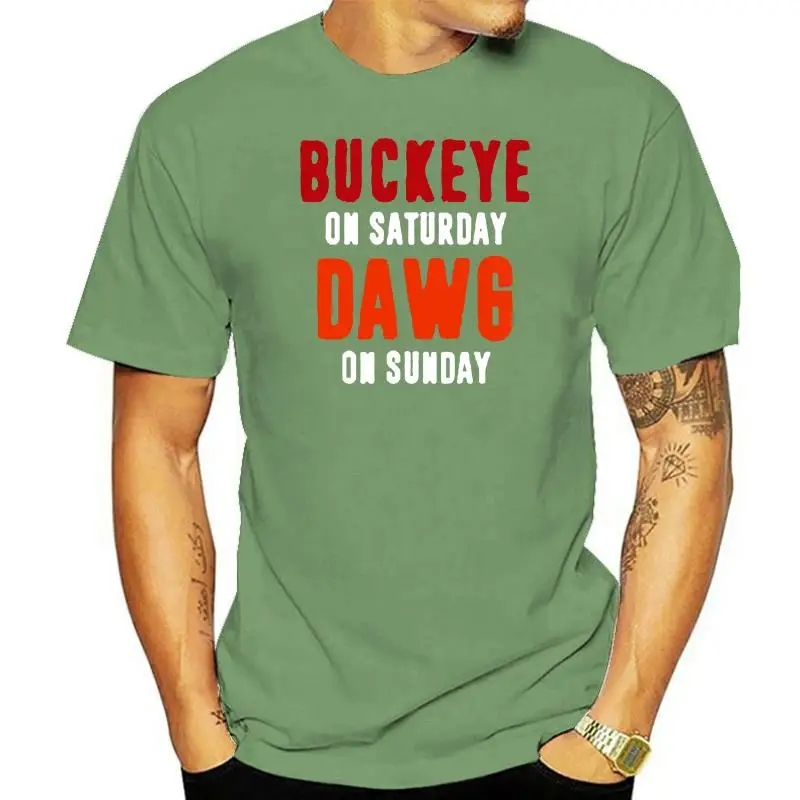 

Harajuku streetwear shirt menOhio Columbus Buckeye On Saturday Dawg On Sunday T Shirt