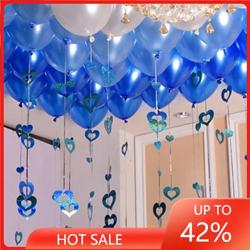 

100pcs/lot Red Heart Laser Sequined Rain Balloon Pendant Romantic Wedding Room Birthday Party Decoration Balloon Accessories