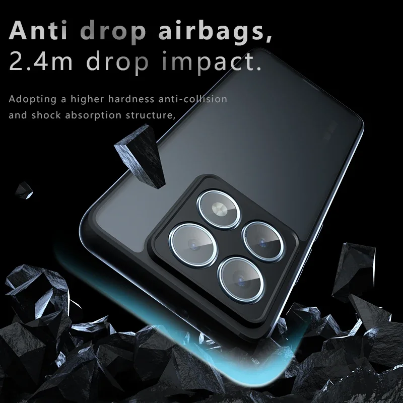 Чехол для Xiaomi 14T Pro противоударный матовый из ПК ТПУ прозрачный чехол с защитой от