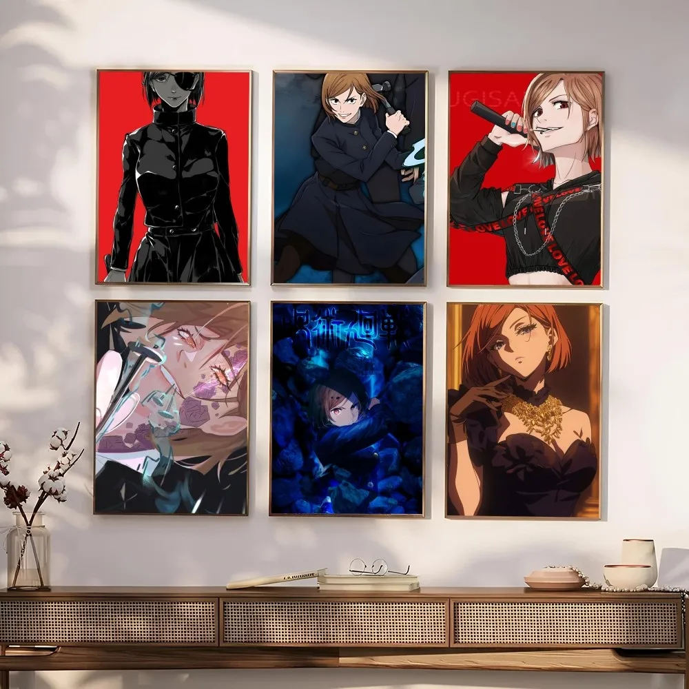 Плакат из аниме джуджутсу кугисаки нобара постер с бумажным принтом для дома