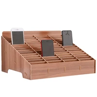 multi grid wooden mobile phone storage box desktop organizer for office classroom organiseurs easy assemble de rangement cocina