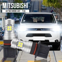 2pcs p13w led daytime running light drl bulb lamp canbus error free for mitsubishi mirage outlander 3 2012 2015 shogun sport 3