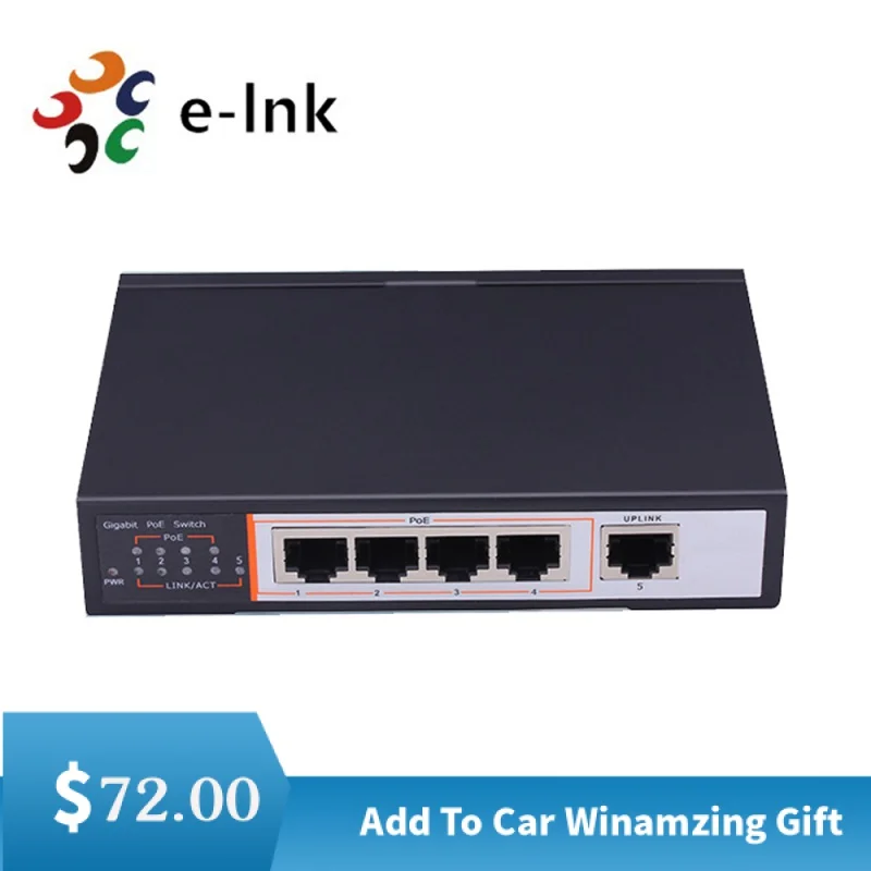 

Неуправляемый 4-портовый гигабитный коммутатор PoE с одним портом Uplink 1000M