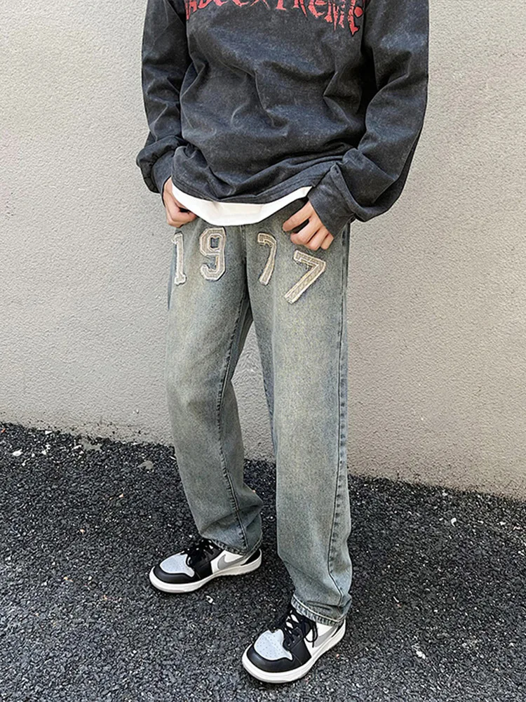 Oversize Distressed Jeans Pants Men Ripped Jeans for Men Y2K Blue Denim Trousers Male Punk Japanese Streetwear Hip Hop Men Jeans