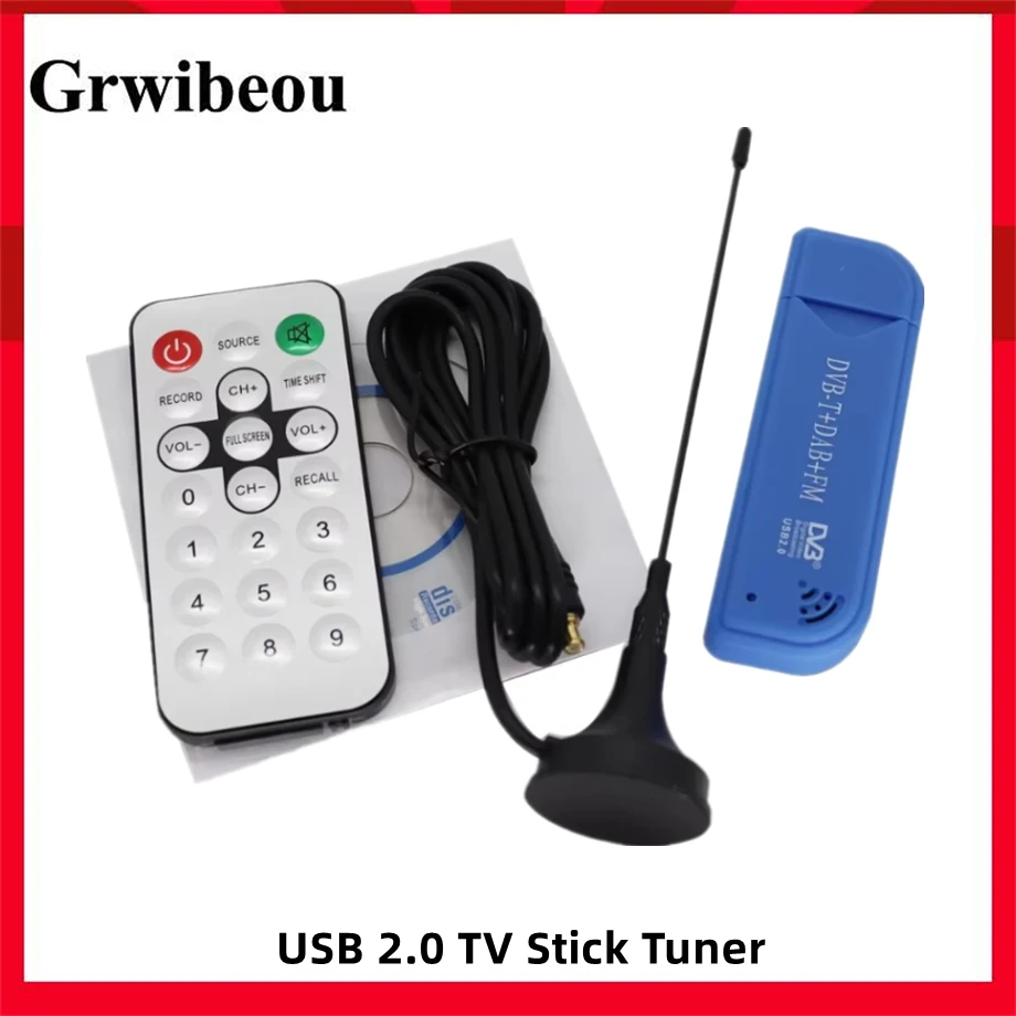 Фото Цифровой RTL2832U и 820T2 SDR USB 2.0 ТВ-тюнер FC0012 DVB-T + DAB + FM SDR ТВ-приемник Ключ с антенной Аксессуары для телевизора №1