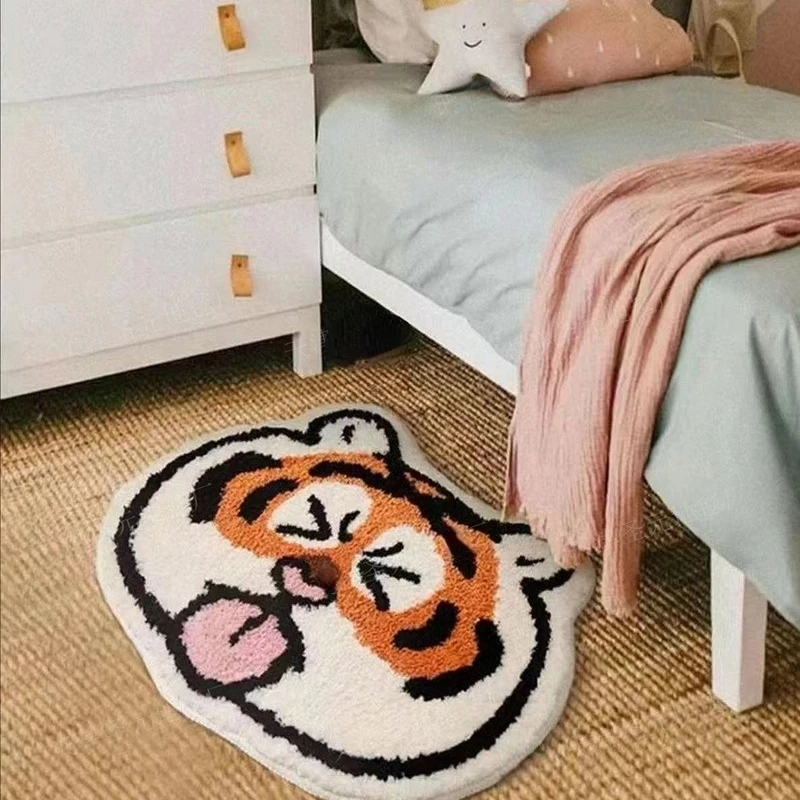 

Bedroom Carpet Home Rugs Mat Cute Cartoon Style Anti-Slip Plush Fluffy Tiger Bathroom Living Room Bedroom Kitchen Accessories
