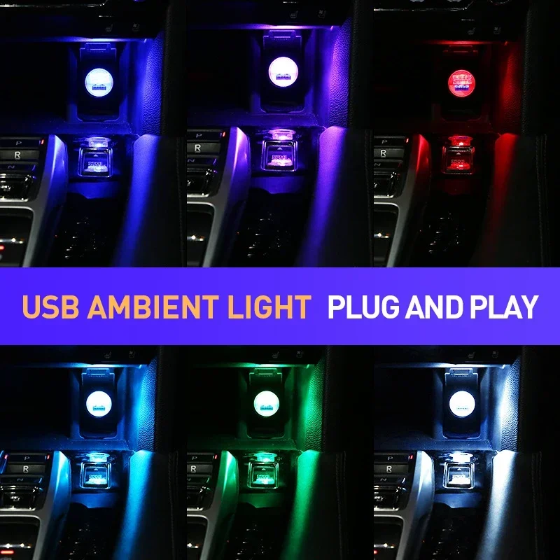 Многоцветное RGB автомобильное USB-освещение светодиодное освещение для ритма