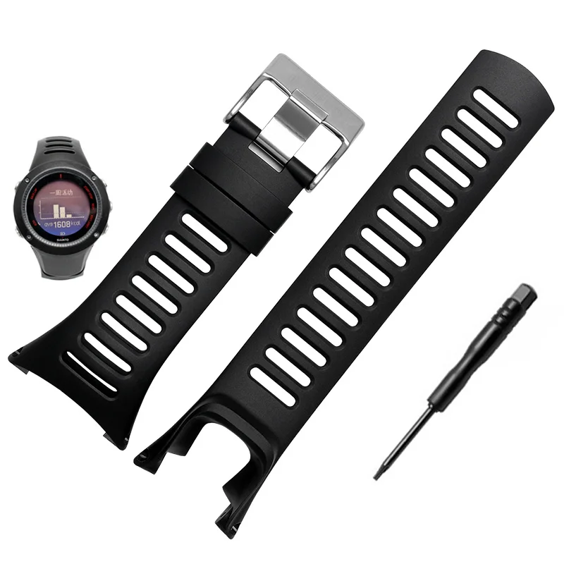 Rubber Watch band For Suunto watch strap Ambit 1/2/2S/2R/3 Sport/3 Run/3 PEAK Watches Replacement Wrist Bands Flexible wristband