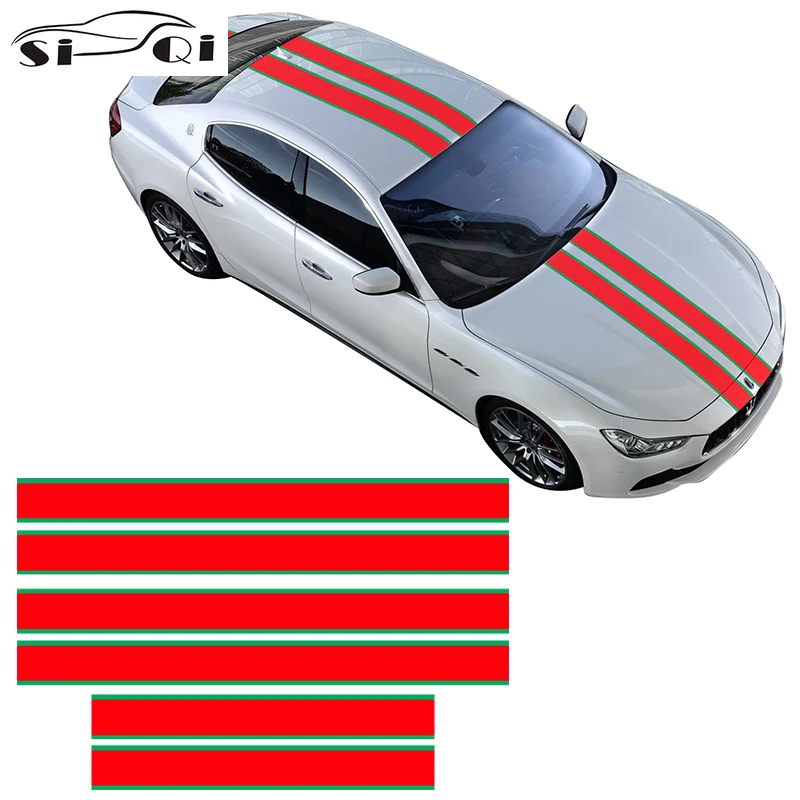 

Car Hood Sticker Italy Bonnet Line Body Roof Rear Trunk Tail Decal For Maserati Ghibli 2014-On Accessoies