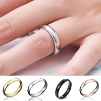 stainless steel simple ring fashion band rings for women men exclusive couple wedding ring high quality wholesale 4mm silver