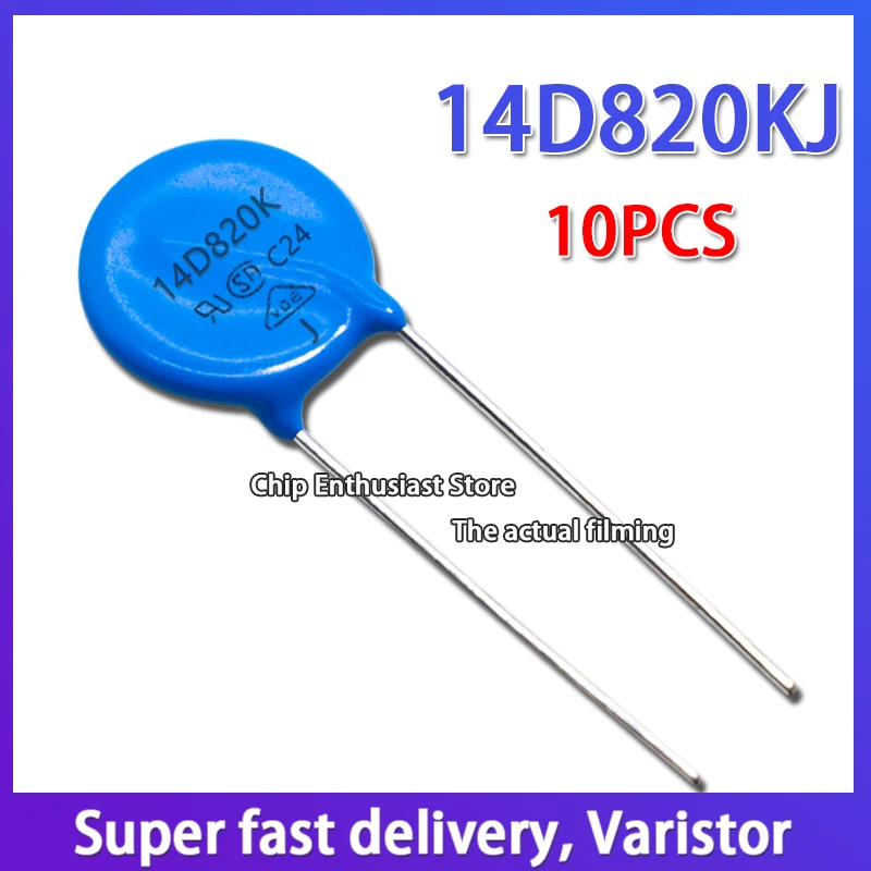 

10PCS Varistor 14D820KJ 820KD14J In Line Varistor Diameter 14MM DIP-2 82V