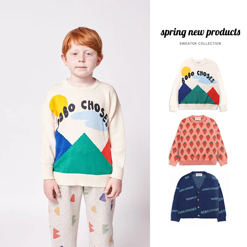 

Girls Sweater Baby Boy Sweater 2022 Spring Summer New Kids Cotton Sweaters Knitted Cardigan Spring Children's Clothing