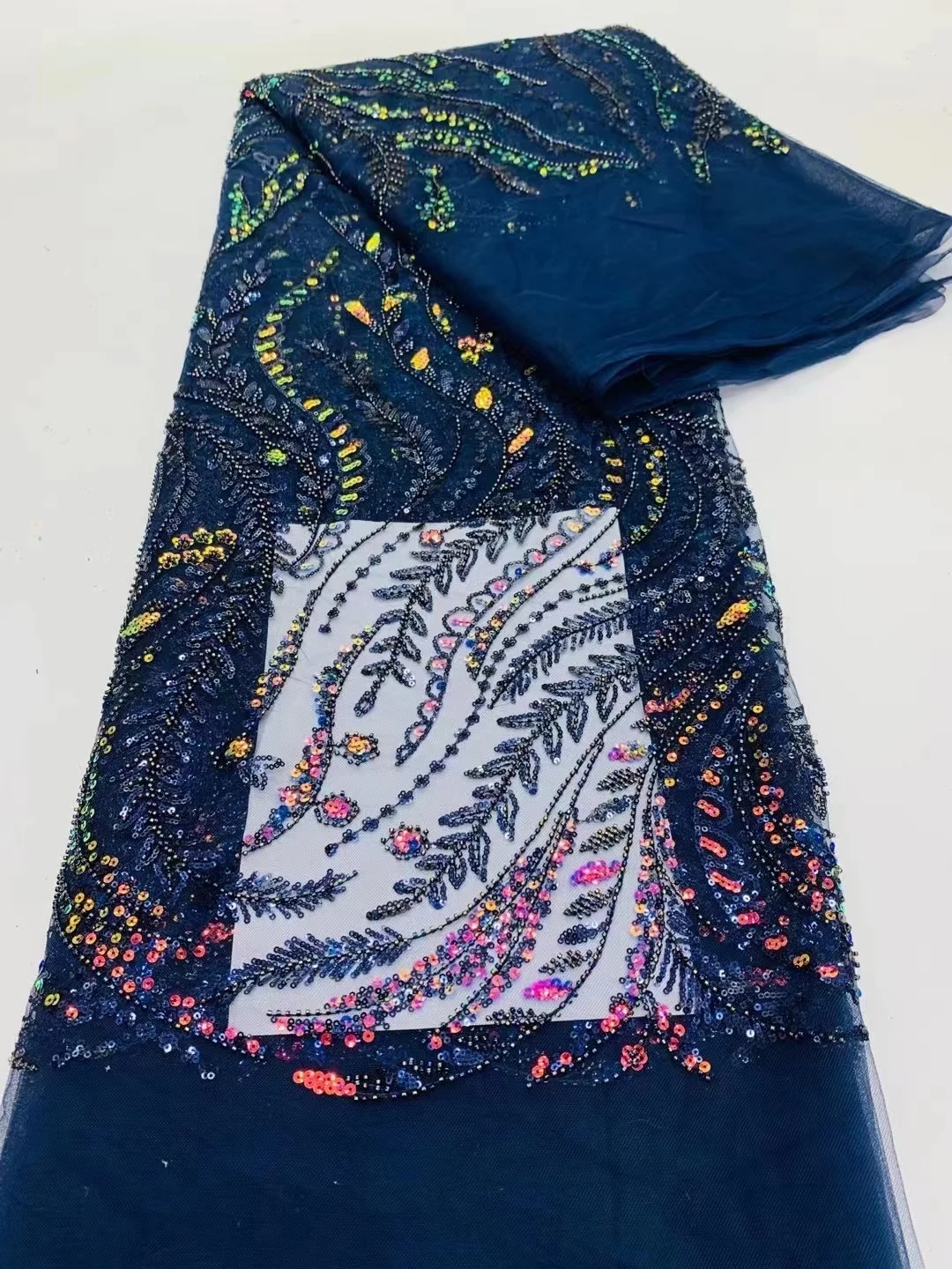 

african lace fabric 2023 high quality new 5 yard patchwork tulle material on mesh Green the new listing party dresses