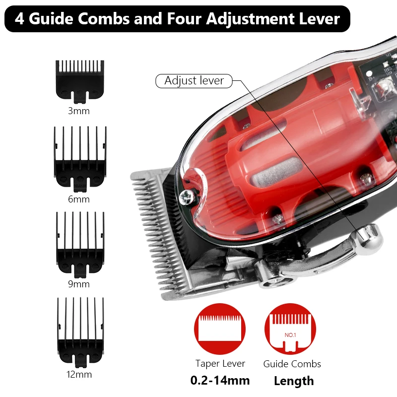 Transparent Electric Trimmer Men Beard Trimming Professional Clippers USB Rechargeable Machine Hair Cutting Shaving | Бытовая техника