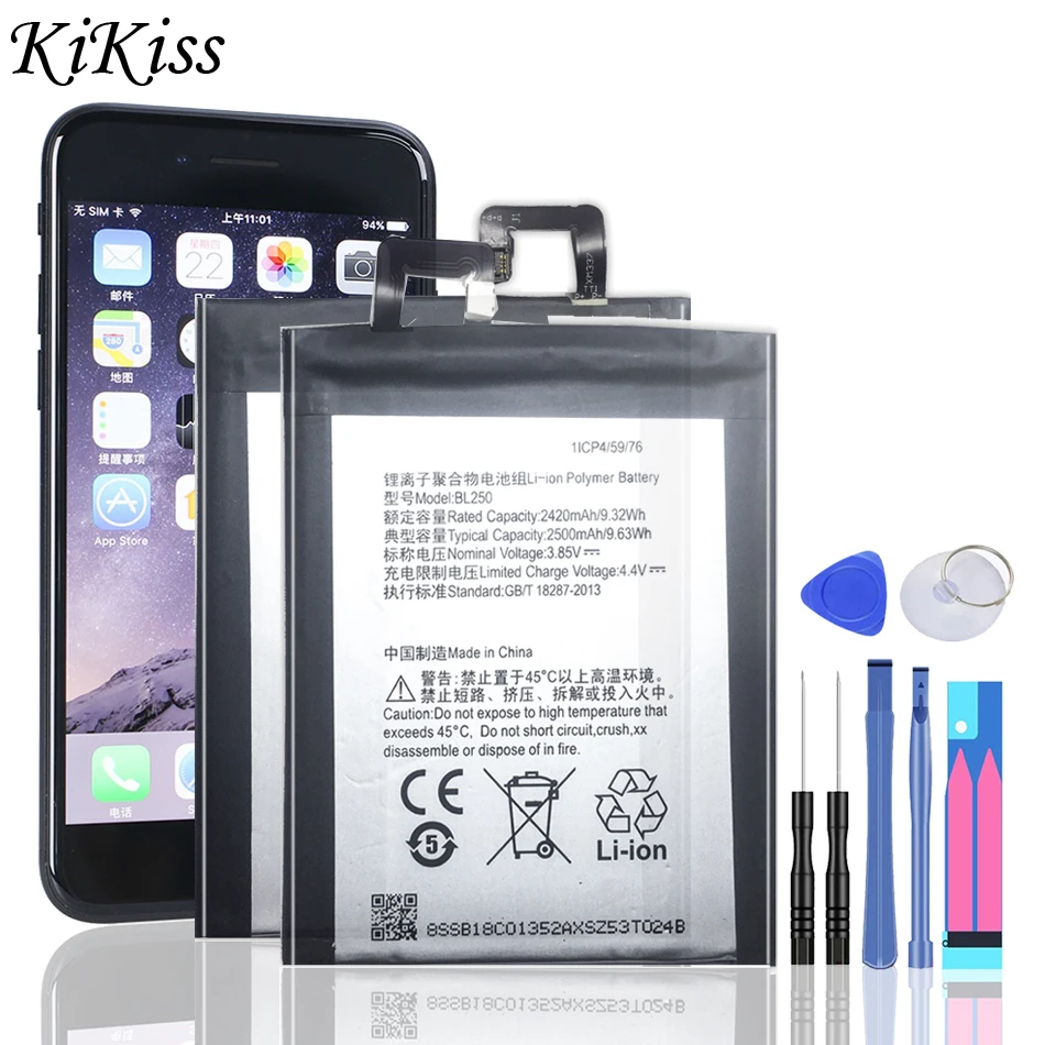 

Rechargeable Batterie BL250 BL 250 For Lenovo VIBE S1 S1c50 S1a40 VIBE S1Lite S1 Lite S1La40 Bateria Phone High Quality Battery