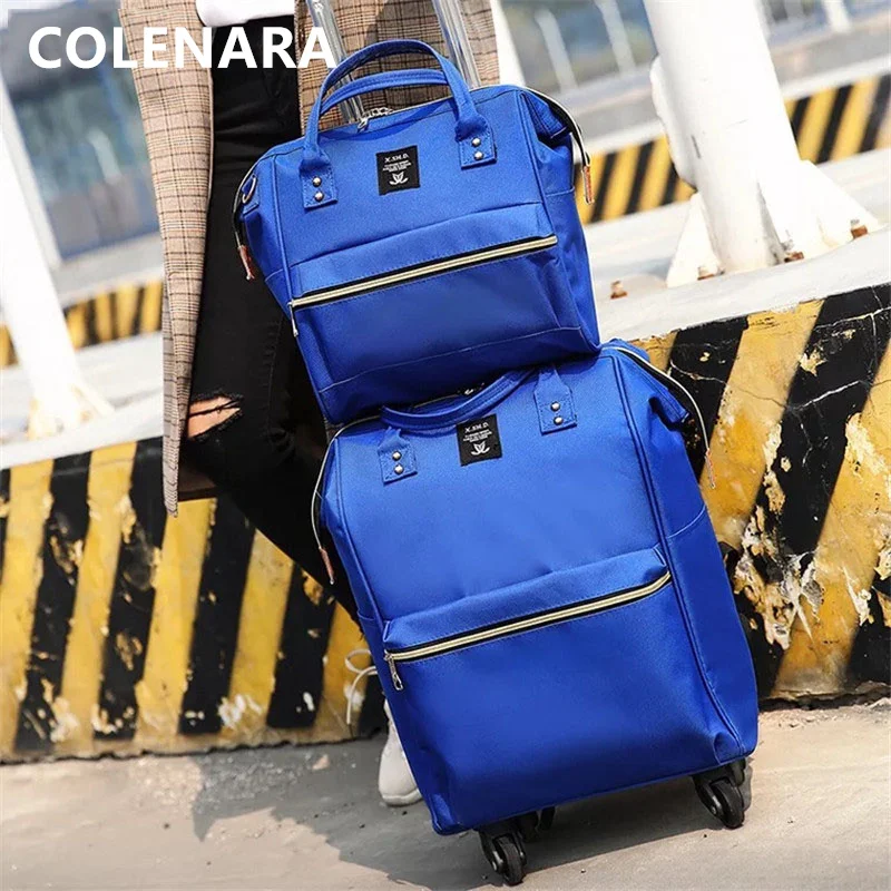 COLENARA Luggage High Quality Men's Fashion Nylon Trolley Bag Set Women's Silent Universal Wheel Rollers Rotating Suitcase