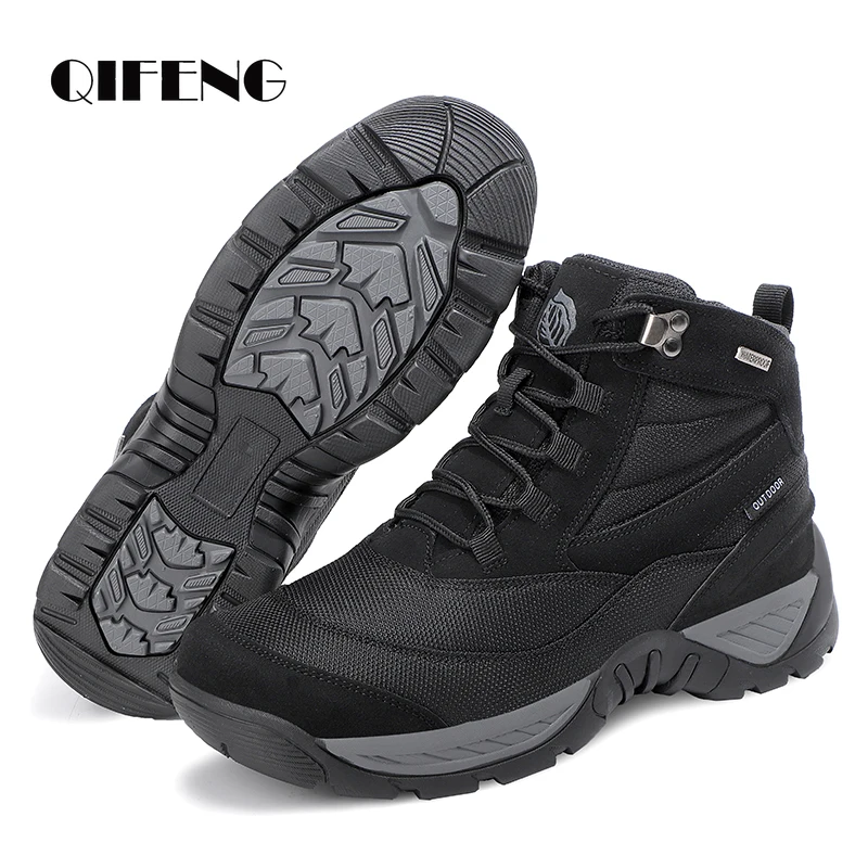 

2022 Men Ankle Boots Outdoor Hiking Boots Mountain Climbing Shoes Black Fashion Ankle Sneakers Combat Winter Summer Work Rubber
