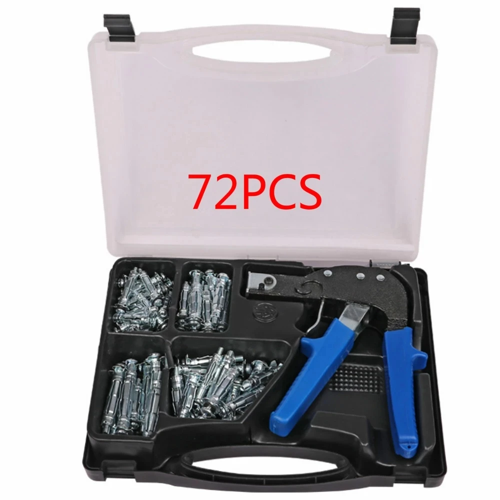 

42PCS Hollow Wall Anchors Metal Cavity Plasterboard Plug Fixing Screw Riveter Nail Hollow Hand Tools Heavy Expansion Bolt Set