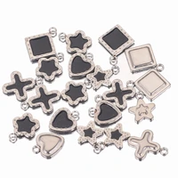 20pcs enamel cross stainless steel charms diy heart five star earrings pendants for necklace component jewelry making bracelet