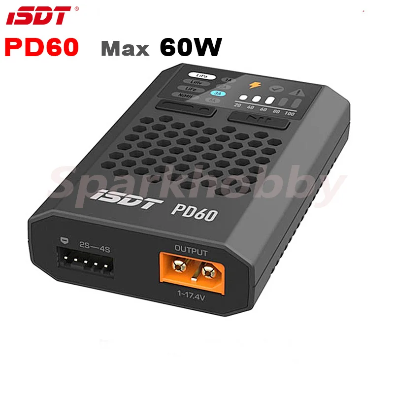 Умное зарядное устройство ISDT PD60S для быстрой зарядки Lipo LiHV LiFe NIMH/Cd аккумуляторов 60