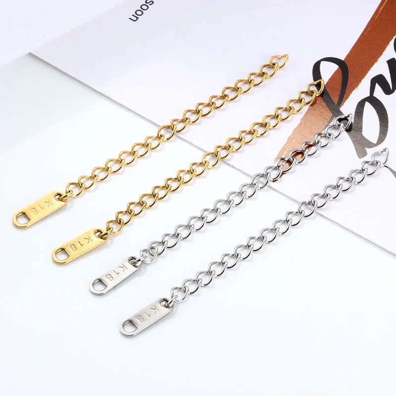 5cm Extension Chains VacuumPlated StainlessSteel Jewerly Making Supplies Accessorie DIY Necklace Bracelet Lengthen Fashion Style