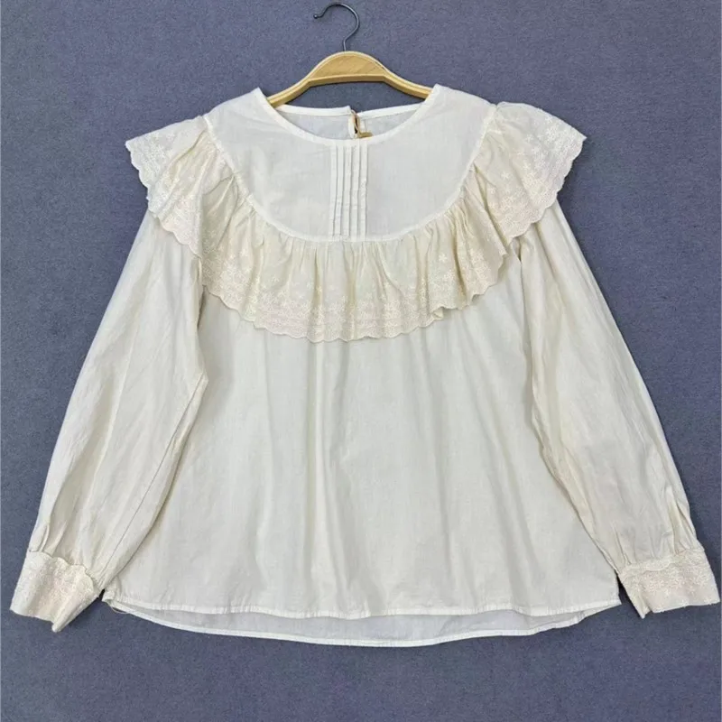 Женские хлопковые топы в стиле пэчворк Johnature однотонные Простые блузки с