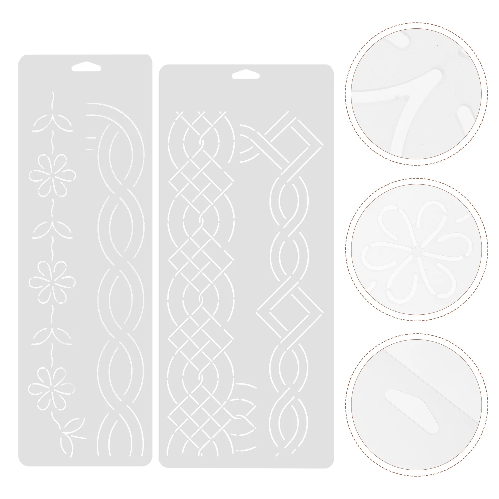 

2 Pcs Quilting Stitching Template Aid Sewing Templates Embroidery Stencils Plastic Clothing Crafting Bamboo DIY