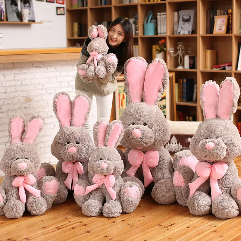 

Милая плюшевая игрушка кролик 100-160 см, гигантский милый мультяшный кролик с большими ушами, плюшевый дол, мягкая набивная Подушка-животное, детский подарок на день рождения