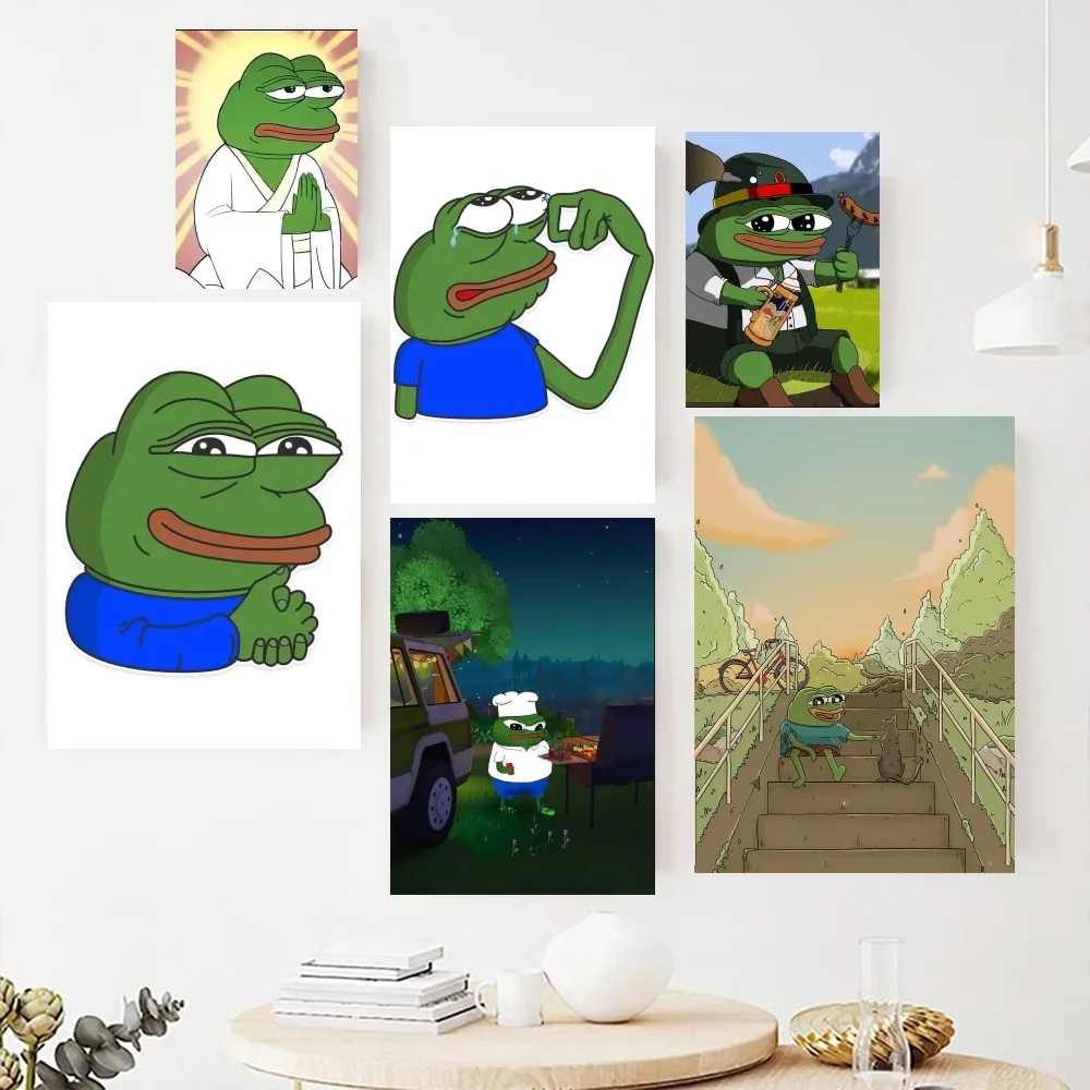 Забавный плакат P-Pepe с лягушкой фотография для гостиной картина интерьера