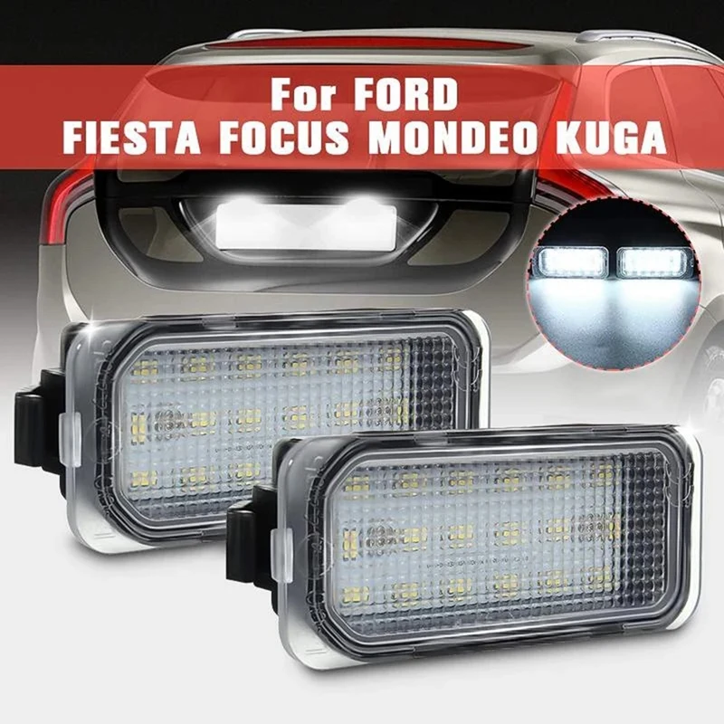 

2 шт. Автомобильный светодиодный номерной знак для Ford FOCUS MK II FIESTA MK VII MONDEO MK IV KUGA S-MAX 2008-2019