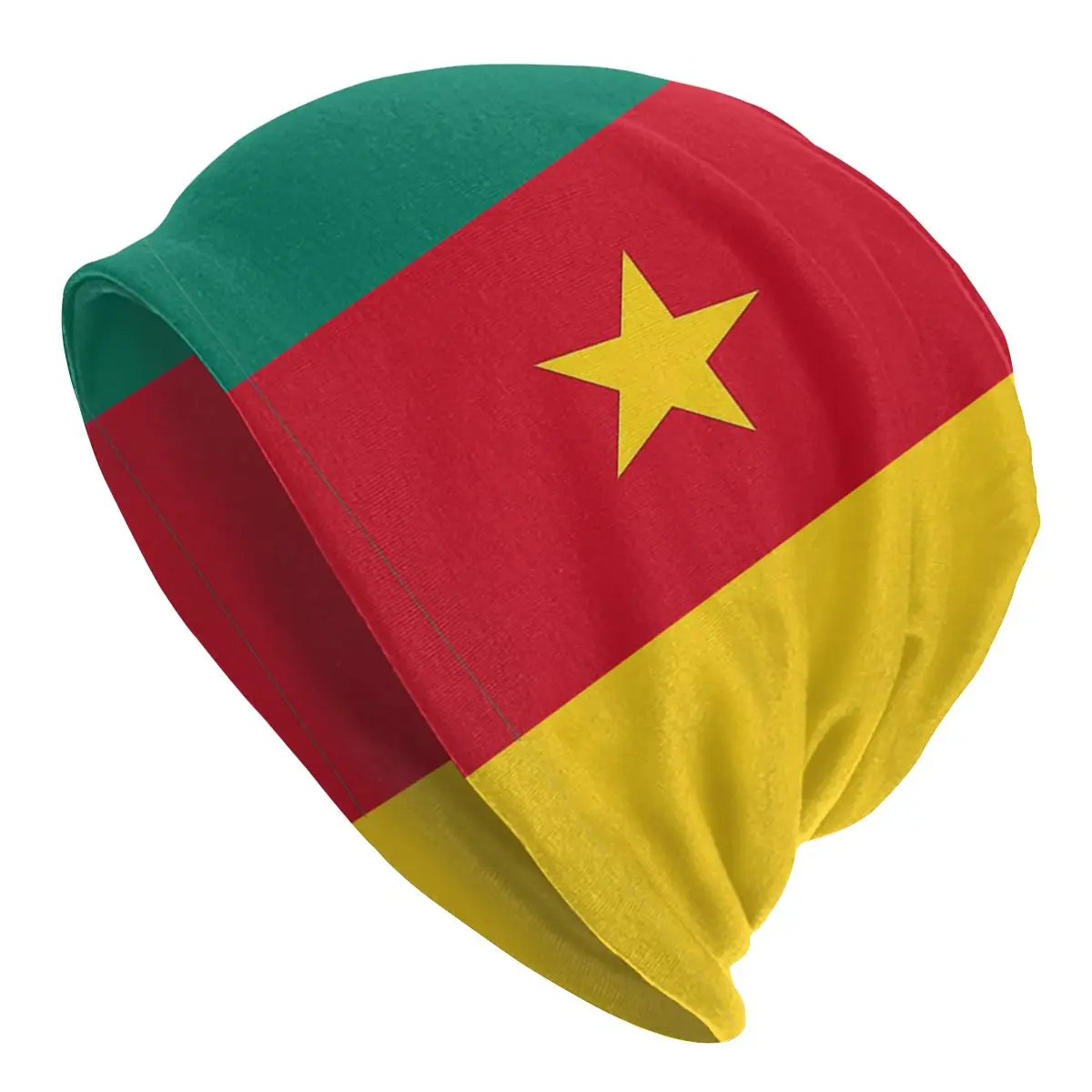 

Official Of Cameroon National Flag Autumn Female Warm Beanies Double Used Casual Bonnet Hats